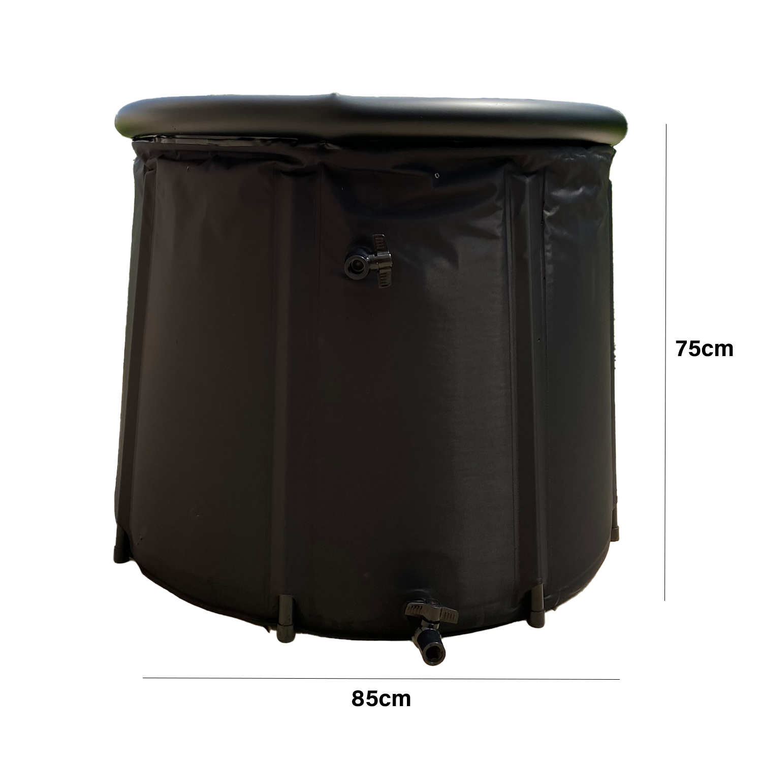 Basic Eisfass mit Abdeckung Ø85cm Schwarz