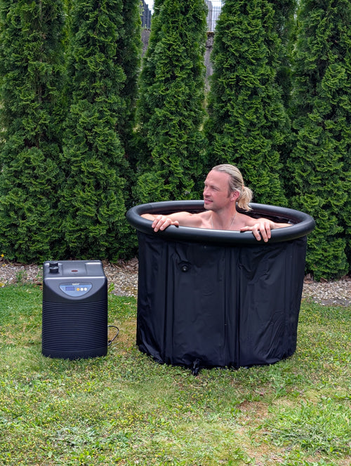 Basic Eisfass mit Abdeckung Ø85cm Schwarz